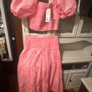 Lilly Pulitzer Vibrant Pink Smocked Set